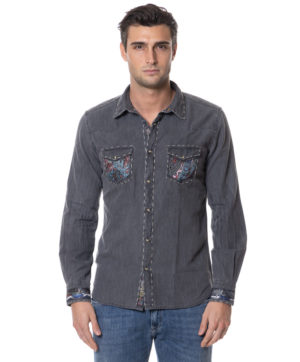 GABRIELE BELLINI CAMICIA GLTRIKE GRI-1
