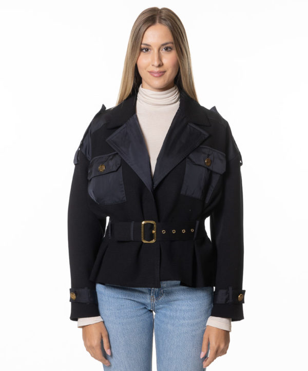 ELISABETTA FRANCHI GIUBBINO CBJK05M47E2 NER-1