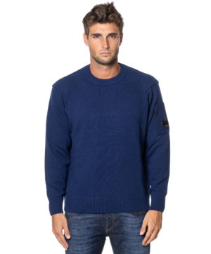C.P. COMPANY MAGLIA CPKN047A110149A BLU-1