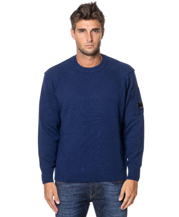 C.P. COMPANY MAGLIA CPKN047A110149A BLU-1